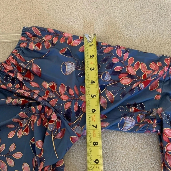 OFF Shoulder Boho Floral Print Flare Sleeves, M - Picture 13 of 16